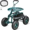 Garden Cart Rolling Workseat With Wheels Gardening Stool For Planting 360-Degree Swivel Seat Wagon Scooter Green Steel -Vevor vevor planter caddies kdjqxkqx0000m1ewpv0 64 1000