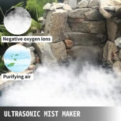 Mist Maker Fogger 10 Head Ultrasonic Mist Fogger Waterproof Power Supply Ultrasonic Fogger Humidifier 5 Kg/h -Vevor vevor pond accessories csbwhq10tfs000001v1 4f 1000