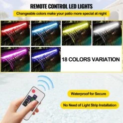 Pool Fountain Stainless Steel 23.6 In. W X 4.5 In. D X 3.1 In. H Pool Waterfall With LED Strip Light Waterfall Spillway -Vevor vevor pond accessories pqsbjpjswled60001v1 44 1000