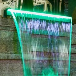 Led Fountain Spillway 17 Colors 23.6 In. L X 3.2 In. H X 8.1 In. W Pool Waterfall Fountain Kit W/Remote For Pond Pools -Vevor vevor pond accessories slpbpqaw600dbs001v1 31 1000