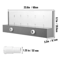 Led Fountain Spillway 17 Colors 23.6 In. L X 3.2 In. H X 8.1 In. W Pool Waterfall Fountain Kit W/Remote For Pond Pools -Vevor vevor pond accessories slpbpqaw600dbs001v1 76 1000