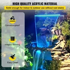 35 X 3.2 X 8.1 In. Fountain Spillway With 17 Colors Led Pool Water Fall Kit With Remote Pool Waterfalls For Pool -Vevor vevor pond accessories slpbpqaw900dbs001v1 4f 1000