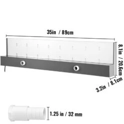 35 X 3.2 X 8.1 In. Fountain Spillway With 17 Colors Led Pool Water Fall Kit With Remote Pool Waterfalls For Pool -Vevor vevor pond accessories slpbpqaw900dbs001v1 76 1000