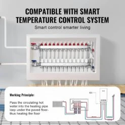 12-Branch Radiant Heat Manifold,1/2 In. PEX Tubing Manifold, Stainless Steel PEX Manifold, Radiant Heat PEX Manifold Kit -Vevor vevor pool controls drfsqbxg12hlt7sllv0 44 1000