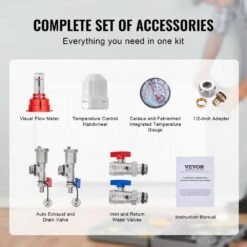 6-Branch Radiant Heat Manifold,1/2 In. PEX Tubing Manifold, Stainless Steel PEX Manifold, Radiant Heat PEX Manifold Kit -Vevor vevor pool controls drfsqbxg6hl0x0yq9v0 fa 1000