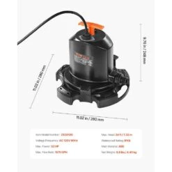 Pool Cover Pump 1/2 HP 1575 GPH 120-Volt Submersible Swimming Pool Cover Pump For Pool Draining Inflatable Water Parks -Vevor vevor pool cover pumps zdycgbzdx16hcwmxav1 76 1000