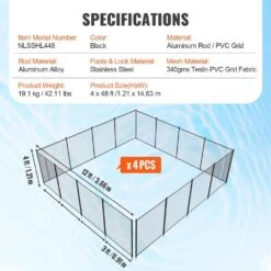 Pool Fence 4 X 48 Ft. Pool Fences For Inground Pools Removable Child Safety Pool Fencing, Easy DIY Swimming Pool Fence -Vevor vevor pool fences dxycwl448fthk10bdv0 76 1000