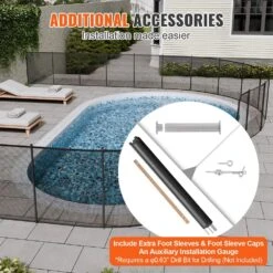 Pool Fence 4 X 48 Ft. Pool Fences For Inground Pools Removable Child Safety Pool Fencing, Easy DIY Swimming Pool Fence -Vevor vevor pool fences dxycwl448fthk10bdv0 fa 1000