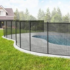 Security Pool Fence 4 Ft. X 12 Ft. Removable Pool Fence 1000D PVC Fabric Pool Fencing Mesh With Aluminum Poles -Vevor vevor pool fences kcxycwll412ft18uyv0 31 1000
