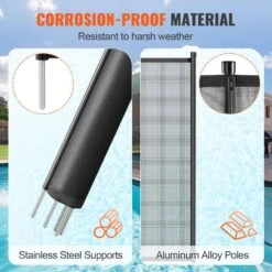 Security Pool Fence 4 Ft. X 12 Ft. Removable Pool Fence 1000D PVC Fabric Pool Fencing Mesh With Aluminum Poles -Vevor vevor pool fences kcxycwll412ft18uyv0 4f 1000