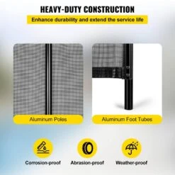 4 Ft. X 48 Ft. Black Hook Buckle Connected Removable Pool Fence For In-ground Pools With Pool Safety Fence Section Kit -Vevor vevor pool fences kcxycwll448ft9uo3v0 1f 1000