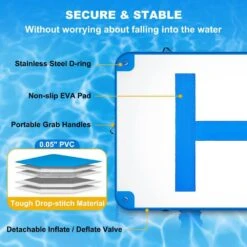 Inflatable Floating Dock 10 X 6.5 Ft. Floating Platform 5-6 People Inflatable Swim Platform With Electric Air Pump -Vevor vevor pool floats ft10x6 5qb0000001v1 1f 1000