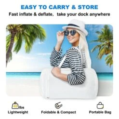 Inflatable Floating Dock 10 X 6.5 Ft. Floating Platform 5-6 People Inflatable Swim Platform With Electric Air Pump -Vevor vevor pool floats ft10x6 5qb0000001v1 44 1000