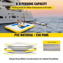 Inflatable Floating Dock 10 X 8 Ft. Inflatable Dock Platform With Electric Air Pump 6 To 8 People For Pool Beach Ocean -Vevor vevor pool floats ft10x8qb000000001v1 1f 1000