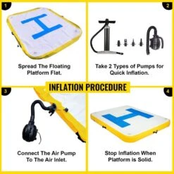 Inflatable Floating Dock 10 X 8 Ft. Inflatable Dock Platform With Electric Air Pump 6 To 8 People For Pool Beach Ocean -Vevor vevor pool floats ft10x8qb000000001v1 44 1000