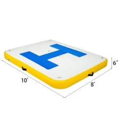 Inflatable Floating Dock 10 X 8 Ft. Inflatable Dock Platform With Electric Air Pump 6 To 8 People For Pool Beach Ocean -Vevor vevor pool floats ft10x8qb000000001v1 76 1000