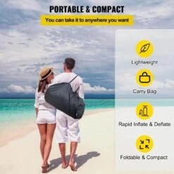 12 Ft. X 6 Ft., 6 In. Inflatable Dock Floating Platform Thick Swim Dock 3-Person-5-Person Capacity For Pool Beach Ocean -Vevor vevor pool floats ftmc12x6110vkd2v9v1 fa 1000