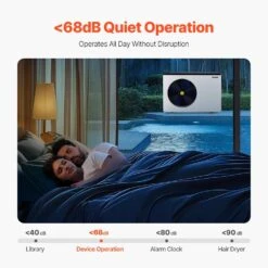 Electric Pool Heat Pump, 35830 BTU, Pool Heaters For 6605 To 13209 Gal. Above And In Ground Pools, Low Noise -Vevor vevor pool heaters ycrbbmzg3583vae6uv7 44 1000