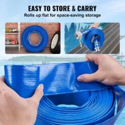 Backwash Hose 50 Ft. X 2 In. PVC Flat Discharge Hose With Aluminum Camlock C And E Fittings Clamps For Pump Sand Filter -Vevor vevor pool hoses fcxrg250ftpvcm9txv0 44 1000