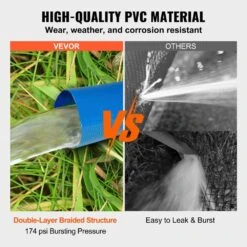 Backwash Hose 50 Ft. X 2 In. PVC Flat Discharge Hose With Aluminum Camlock C And E Fittings Clamps For Pump Sand Filter -Vevor vevor pool hoses fcxrg250ftpvcm9txv0 4f 1000