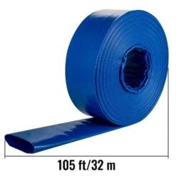 Discharge Hose 1-1/2 In. Dia X 105 Ft. PVC Fabric Lay Flat Hose With Clamps Heavy Duty Backwash Drain Hose Burst-Proof -Vevor vevor pool hoses ycfcxr1 5x1001smxv0 76 1000