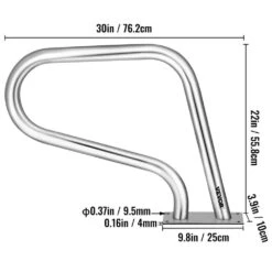 Pool Rail 30 In. X 22 In. Pool Railing Stainless Steel Silver Rustproof Pool Handrail For Above Ground Pool -Vevor vevor pool ladders bxgycfs3w30x22yc1v0 76 1000