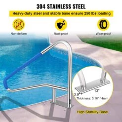 55 In. X 32 In. Pool Railing Stainless Steel Silver Rustproof Pool Handrail Pool Rail For Above Ground Pool 13 55 In. X 32 In. Pool Railing Stainless Steel Silver Rustproof Pool Handrail Pool Rail For Above Ground Pool -Vevor vevor pool ladders bxgycfs4w55x32yc1v0 1f 1000