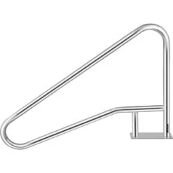 55 In. X 32 In. Pool Railing Stainless Steel Silver Rustproof Pool Handrail Pool Rail For Above Ground Pool