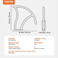 Pool Handrail, 30 X 30 In. Pool Railing, Stainless Steel Swimming Pool Railing For Above Ground Pool -Vevor vevor pool ladders bxgycfsddb30fq827v0 76 1000