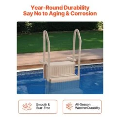 Swimming Pool Ladder 3-Step Double Handrails Stairs With Non-slip Heavy Duty Steps 400 Lbs. For Above Ground Pool -Vevor vevor pool ladders dxyctltsfsslfpj4zv0 44 1000