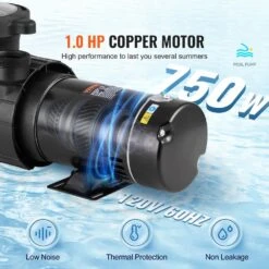 Above Ground Pool Pump 1HP 110-Volt 80 GPM Max. Flow Single Speed Swimming Pool Pump With Filter Basket -Vevor vevor pool pumps ycglbdsddy10lidqzv1 4f 1000