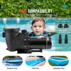 Above Ground Pool Pump 1HP 80 GPM Max. Flow Single Speed Swimming Pool Pump 3450RPM Pool Pump With Filter Basket 13 Above Ground Pool Pump 1HP 80 GPM Max. Flow Single Speed Swimming Pool Pump 3450RPM Pool Pump With Filter Basket -Vevor vevor pool pumps ycglbdssdy10w1aj9v5 1f 1000