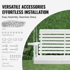 Wooden Porch Swing 5.5 Ft. Patio Bench Swing For Courtyard And Garden Upgraded 880 Lbs. Strong Load Capacity Swing Chair -Vevor vevor porch swings mlqqcmk55yc0jnxdcv0 44 1000