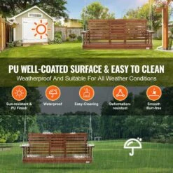 Wooden Porch Swing 5 Ft. Patio Bench Swing For Courtyard And Garden Upgraded 880 Lbs. Strong Load Capacity Swing Chair -Vevor vevor porch swings mlqqcmk5yczsajdhqv0 4f 1000