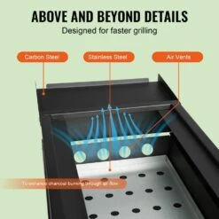 Portable Charcoal Grill 23 In. Small Barbecue Grill Folding BBQ Grill Heavy-Duty Steel BBQ Grill In Black -Vevor vevor portable charcoal grills zdsmtkjc249cmnpgav0 44 1000