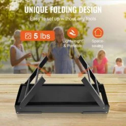 Portable Charcoal Grill 23 In. Small Barbecue Grill Folding BBQ Grill Heavy-Duty Steel BBQ Grill In Black -Vevor vevor portable charcoal grills zdsmtkjc249cmnpgav0 4f 1000