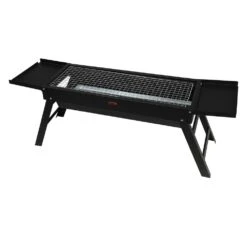 Portable Charcoal Grill 23 In. Small Barbecue Grill Folding BBQ Grill Heavy-Duty Steel BBQ Grill In Black