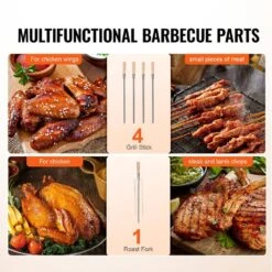 Shawarma Grill Machine Portable Electric Grill In Stainless Steel With 2 Strings Of Barbecue Capacity, Chicken Shawarma -Vevor vevor portable gas grills bxkrj2cdrspkynqoyv1 44 1000