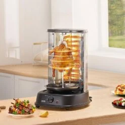 Shawarma Grill Machine, Portable Electric Grill In Black Vertical Chicken Shawarma Cooker Countertop, Stainless Steel -Vevor vevor portable gas grills lskrj13lbsdr6zc7wv1 31 1000