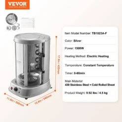 Shawarma Grill Machine Portable Electric Grill In Stainless Steel, Vertical Chicken Shawarma Cooker Machine Countertop -Vevor vevor portable gas grills lskrj20ldrsxozo8uv1 76 1000