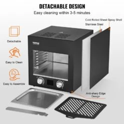 Steak Grill, Portable Electric Grill In Black 1800W Smokeless Infrared 1450°F Stainless Steel Cooker, Adjustable Rack -Vevor vevor portable gas grills npkjdrsdxkdz5fenkv1 44 1000