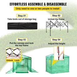 8 Ft. X 6 Ft. X 8 Ft. Pop-Up Greenhouse High Strength PE Cover Powder-Coated Steel Construction Portable Greenhouse -Vevor vevor portable greenhouses hywscwp 868fzb5wdv0 4f 1000