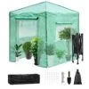 8 Ft. X 6 Ft. X 8 Ft. Pop-Up Greenhouse High Strength PE Cover Powder-Coated Steel Construction Portable Greenhouse
