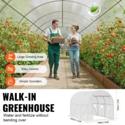 Walk-in Tunnel Greenhouse, 9. 6x6. 4x6. 2 Ft. Hoop House Greenhouse Tunnel, Plant Hot House With Galvanized Steel Frame -Vevor vevor portable greenhouses sdxws10x7x7f4bynqv0 44 1000
