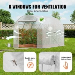 Walk-in Tunnel Greenhouse, 9. 6x6. 4x6. 2 Ft. Hoop House Greenhouse Tunnel, Plant Hot House With Galvanized Steel Frame -Vevor vevor portable greenhouses sdxws10x7x7f4bynqv0 fa 1000