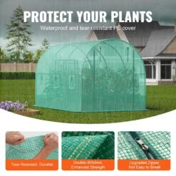 Walk-in Tunnel Greenhouse 11.3 X 6. 4 X 6.3 Ft. Hoop House Greenhouse Tunnel Plant Hot House With Galvanized Steel Frame -Vevor vevor portable greenhouses sdxws12x7x7f5rquzv0 4f 1000