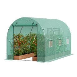 Walk-in Tunnel Greenhouse 11.3 X 6. 4 X 6.3 Ft. Hoop House Greenhouse Tunnel Plant Hot House With Galvanized Steel Frame