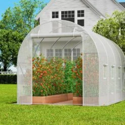 Walk-in Tunnel Greenhouse, 14. 6 X 6. 4 X 6. 3 Ft. Hoop House Greenhouse Tunnel, Plant Hot House Galvanized Steel Frame -Vevor vevor portable greenhouses sdxws15x7x7ff8xa0v0 31 1000
