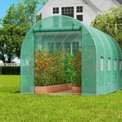 Walk-in Tunnel Greenhouse, 14. 6x6. 4x6. 3 Ft. Hoop House Greenhouse Tunnel, With Galvanized Steel Frame, Green PE Cover -Vevor vevor portable greenhouses sdxws15x7x7fo6tuwv0 31 1000