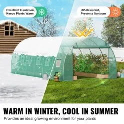 Walk-in Tunnel Greenhouse 19.4 X 9.7 X 6.5 Ft. Hoop House Greenhouse Tunnel, Plant Hot House With Galvanized Steel Frame -Vevor vevor portable greenhouses sdxws20x10x7u1nj3v0 1f 1000